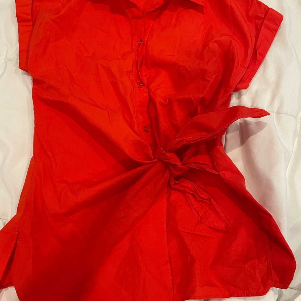 Zw collection Knotted poplin buttoned down shirt